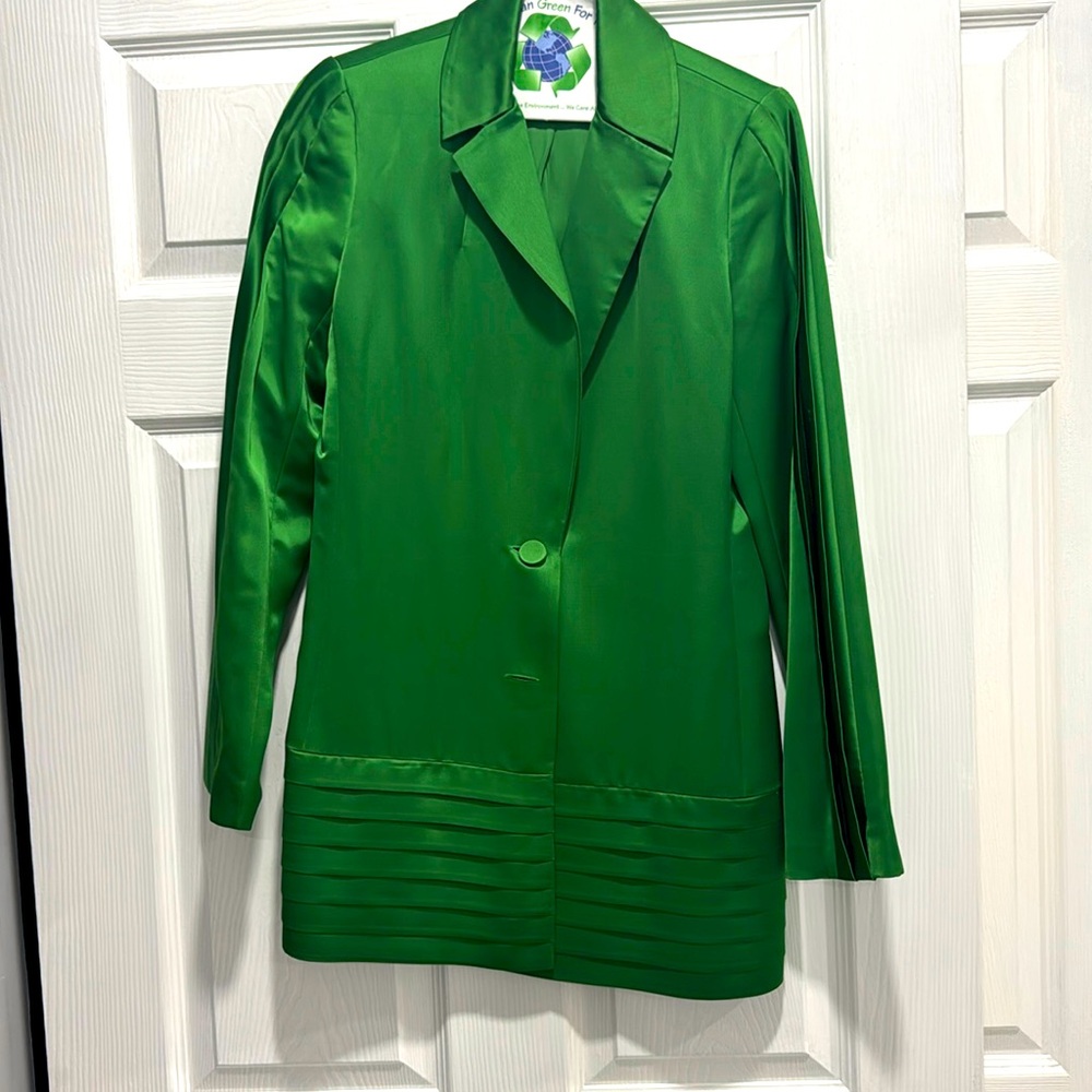 Alexis silk green blazer mini dress